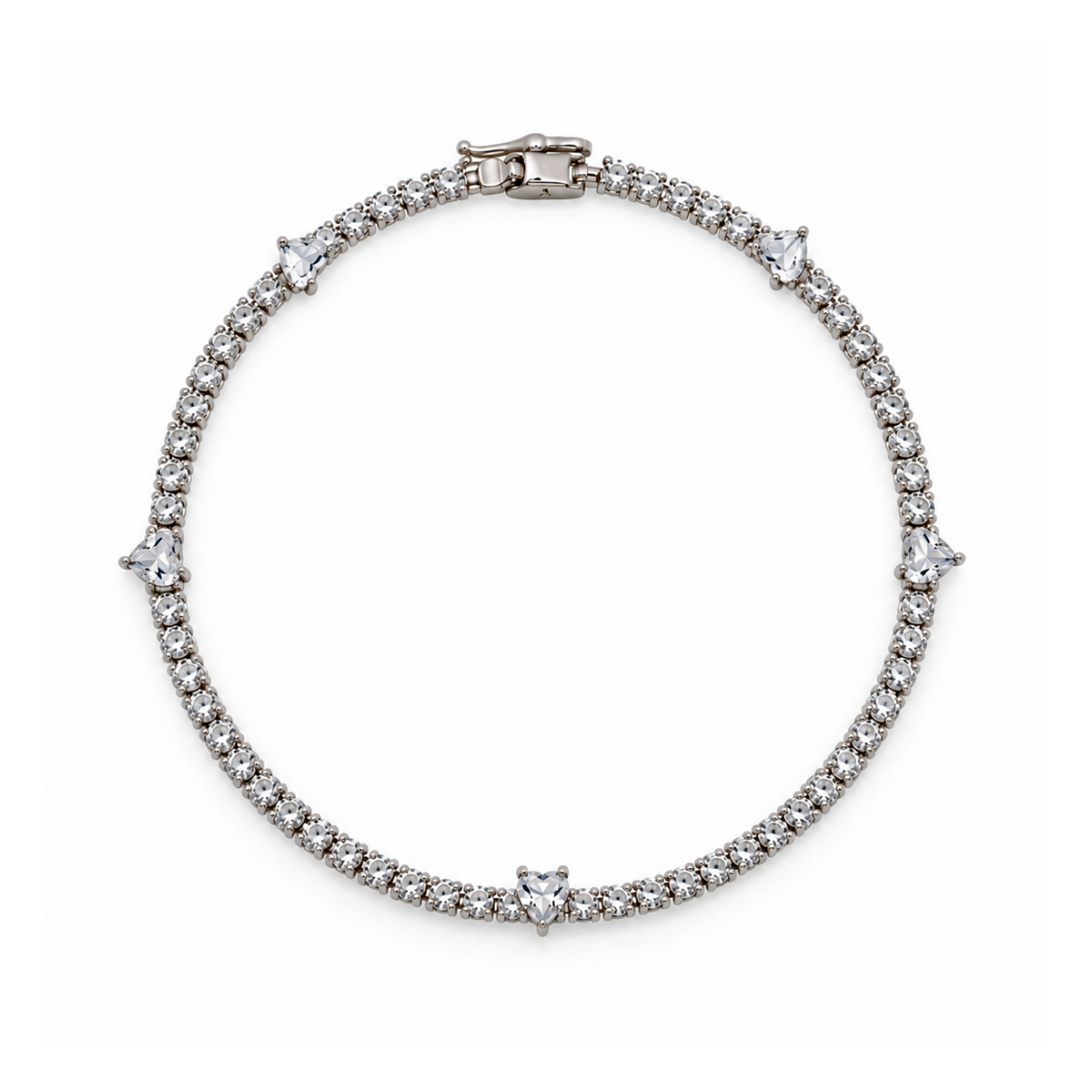 Heart and Tennis Bracelet