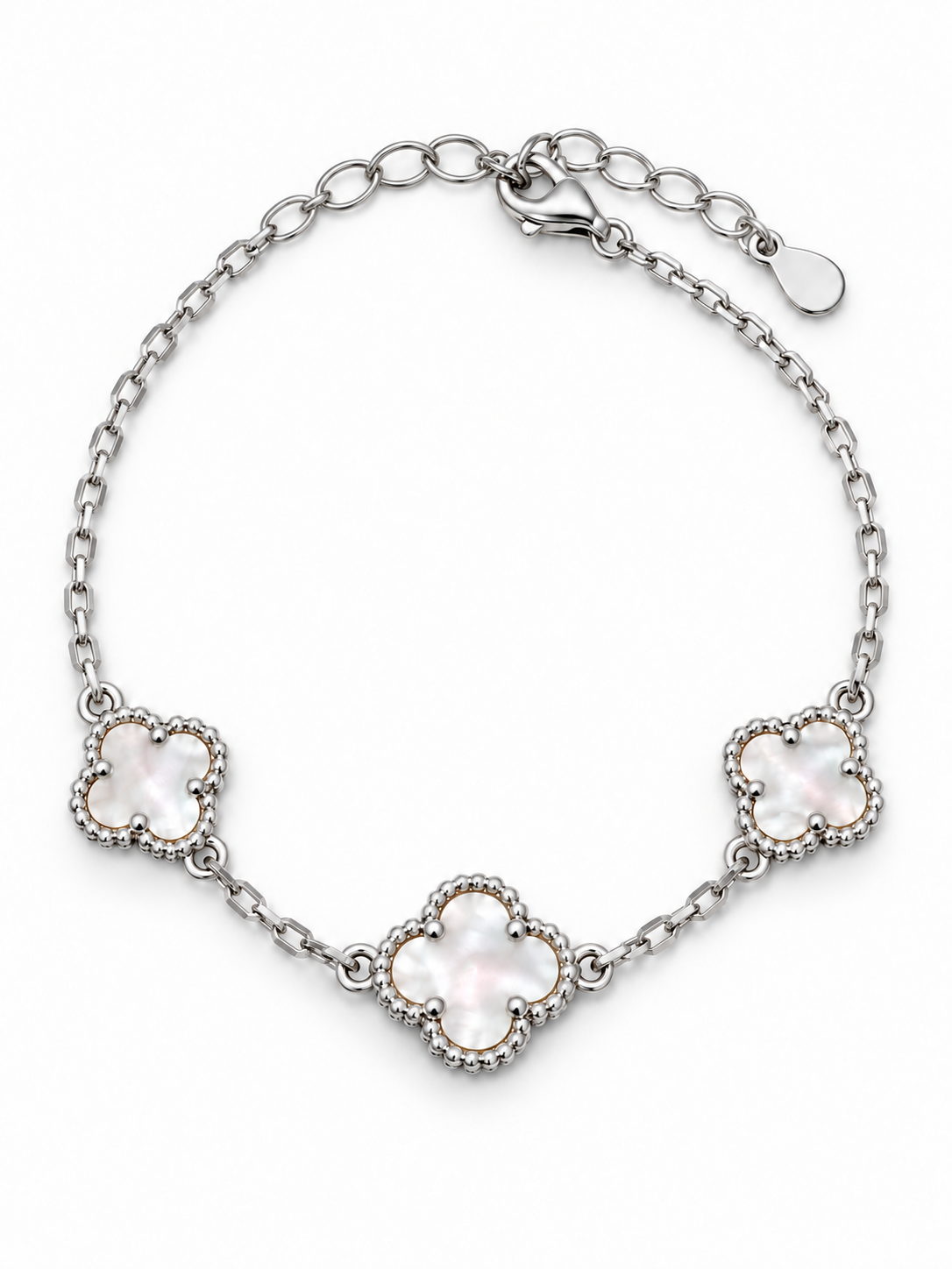 MOP Clover Studded Bracelet