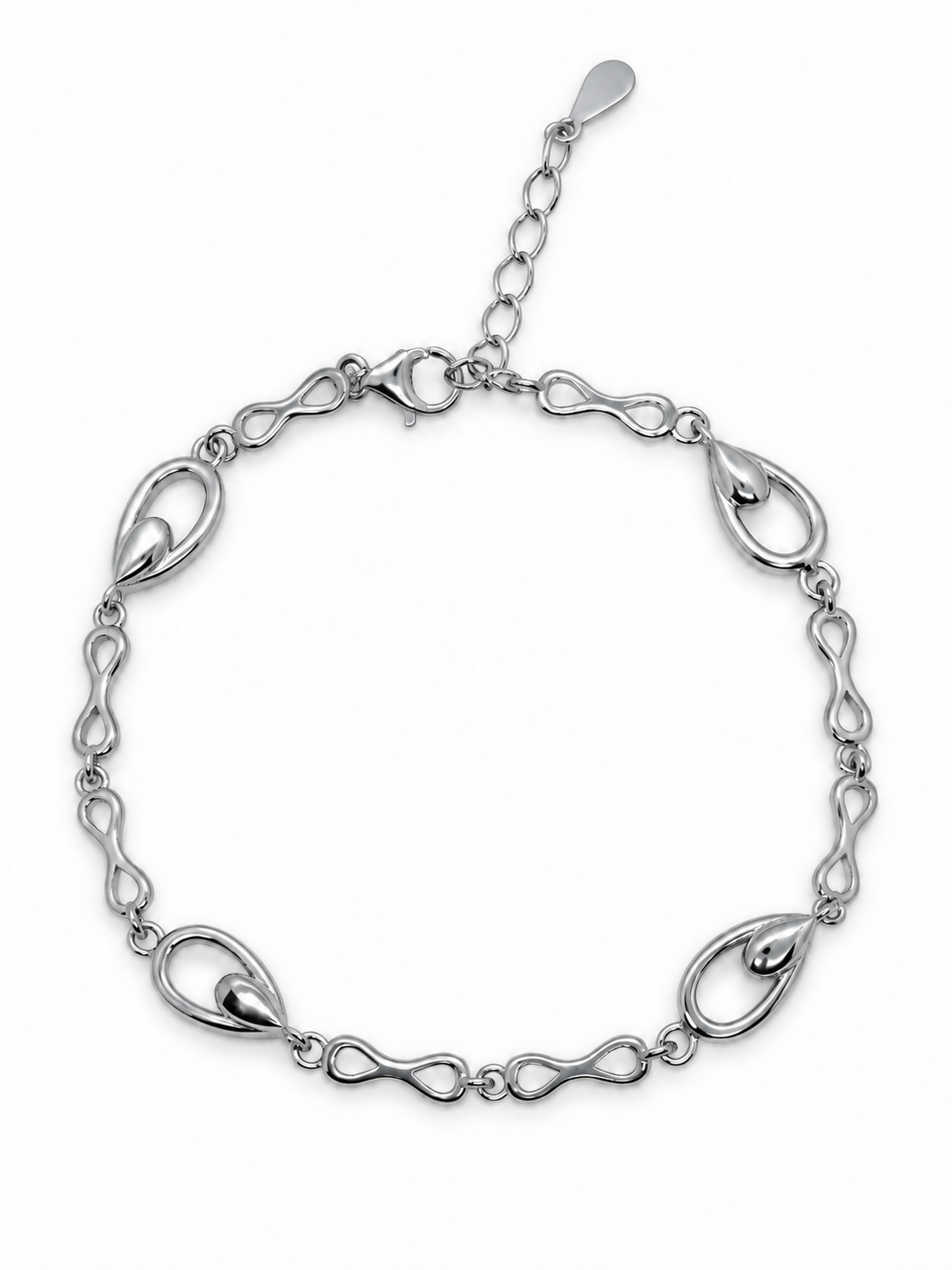 Raindrop Empty Mirror Finish Bracelet