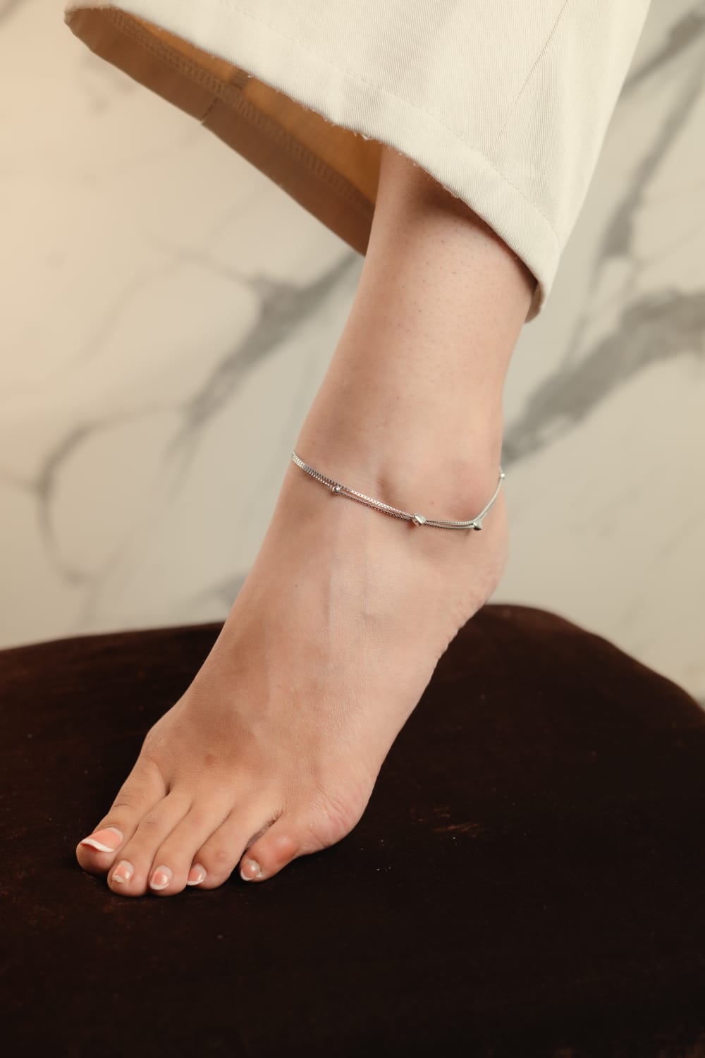 Dual Layer Charms Heart Anklet